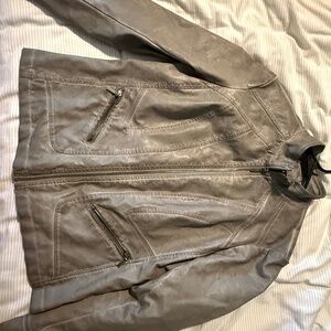 Bernardo faux leather jacket, gray, large